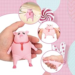 2 Pack Pink Pig Stress Balls Toy, Funny Novelty