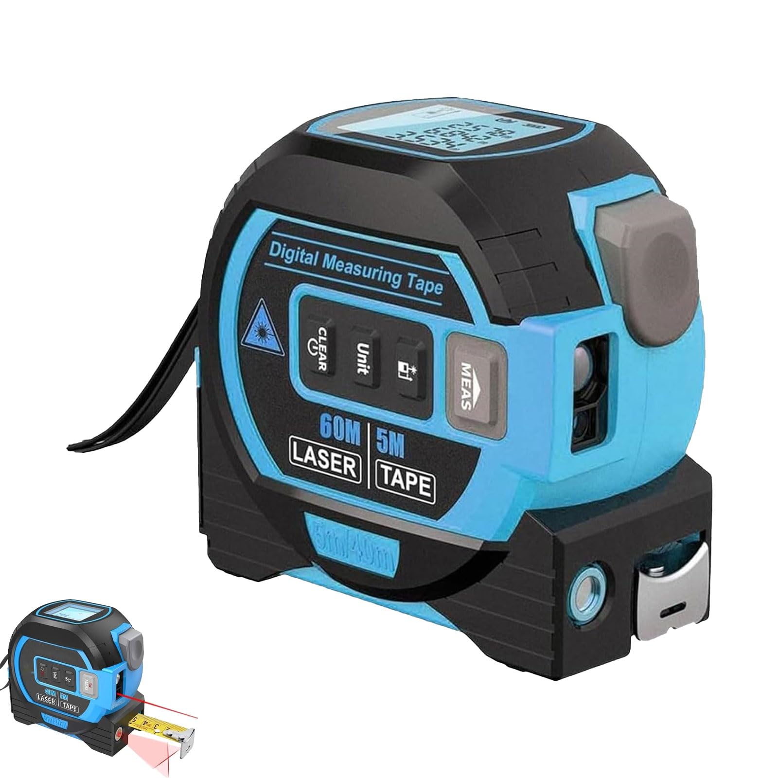Photo 1 of 3-in-1 Laser Measuring Tape, Almighty Tools Tape Measure, The 3 in 1 Laser Rangefinder Tape Measure Almighty Tools (60cm,Blue)