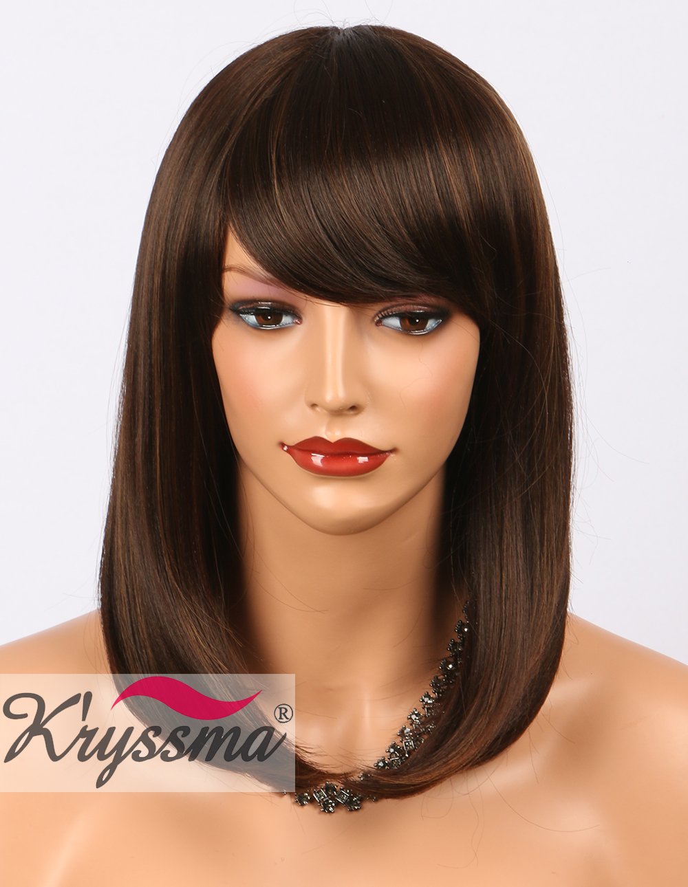 Buy K Ryssma Arrival Dark Brown Bob Wig With Light Brown
