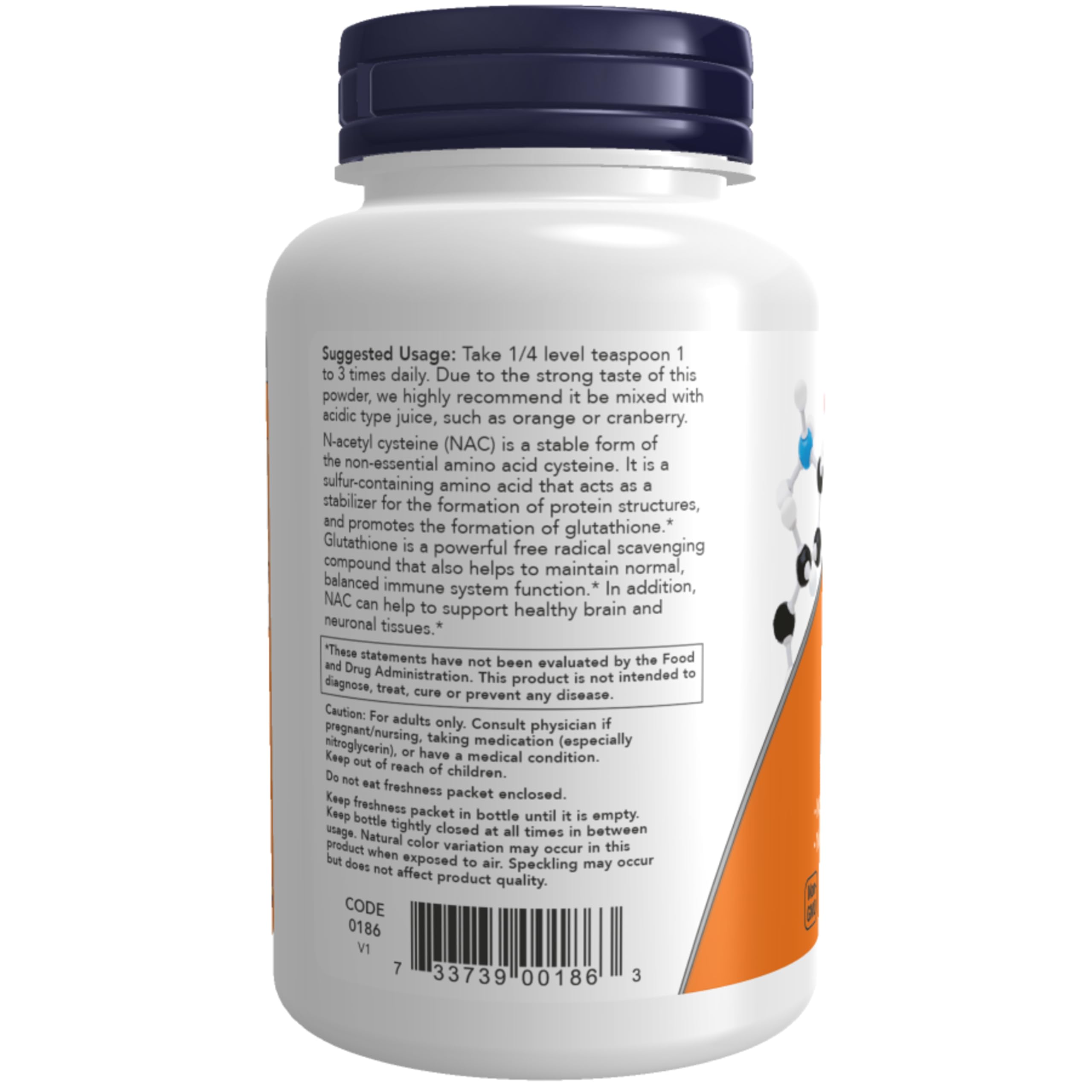 NOW Supplements, NAC (N-Acetyl Cysteine) 600 mg Pure Powder, Free Radical Protection*, Cellular Health*, Immune System Function* 4-Ounce (113 g)