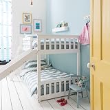 Design Elements Tuva Cabin Bed with Bunk, Slide & Play Area - White view 3