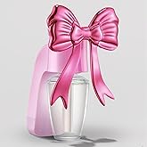 Hohean Wall Fragrance Plug Compatible with Bath & Body Works WallFlower Refills, Christmas Pink Bow Scent Diffuser with LED Nightlight, Adjustable Diffuser Plug for Home, Office