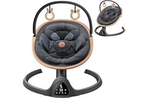 Baby Swings for Infants, Fasonbaby Bluetooth Infant Swing with Music Speaker with 3 Seat Positions, 5 Speeds and Remote Control - Portable Baby Swing for Indoor and Outdoor (Black)