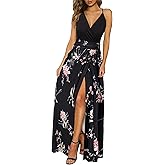Newshows Women's 2026 Lightweight Summer Wedding Guest Beach Vacation Casual V Neck Split Flowy Maxi Dress