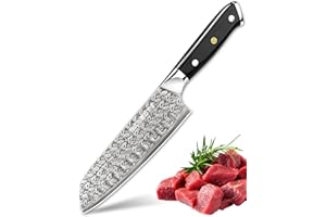 Plys Santoku Knife 7 Inch, Ultra Sharp Japanese Chef Knife, Ergonomic Handle, Professional Stainless Steel Home Use Kitchen C