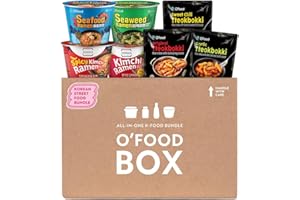 C O'FOOD O'Food Box Korean Street Food Bundle, All-In-One K-Food Bundle, Assorted Korean Food Variety Box, Premium Ready-to-Eat Shelf Stable Meal Kits, K- Food Starter Pack