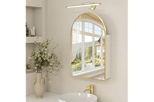 FUNFOLLOW 20 x 30 Medicine Cabinet with Mirror,Gold Bathroom Mirror with Storage,Metal Framed Medicine Cabinet Wall Mount with Adjustable Shelves for Bathroom Vanity Modern Farmhouse