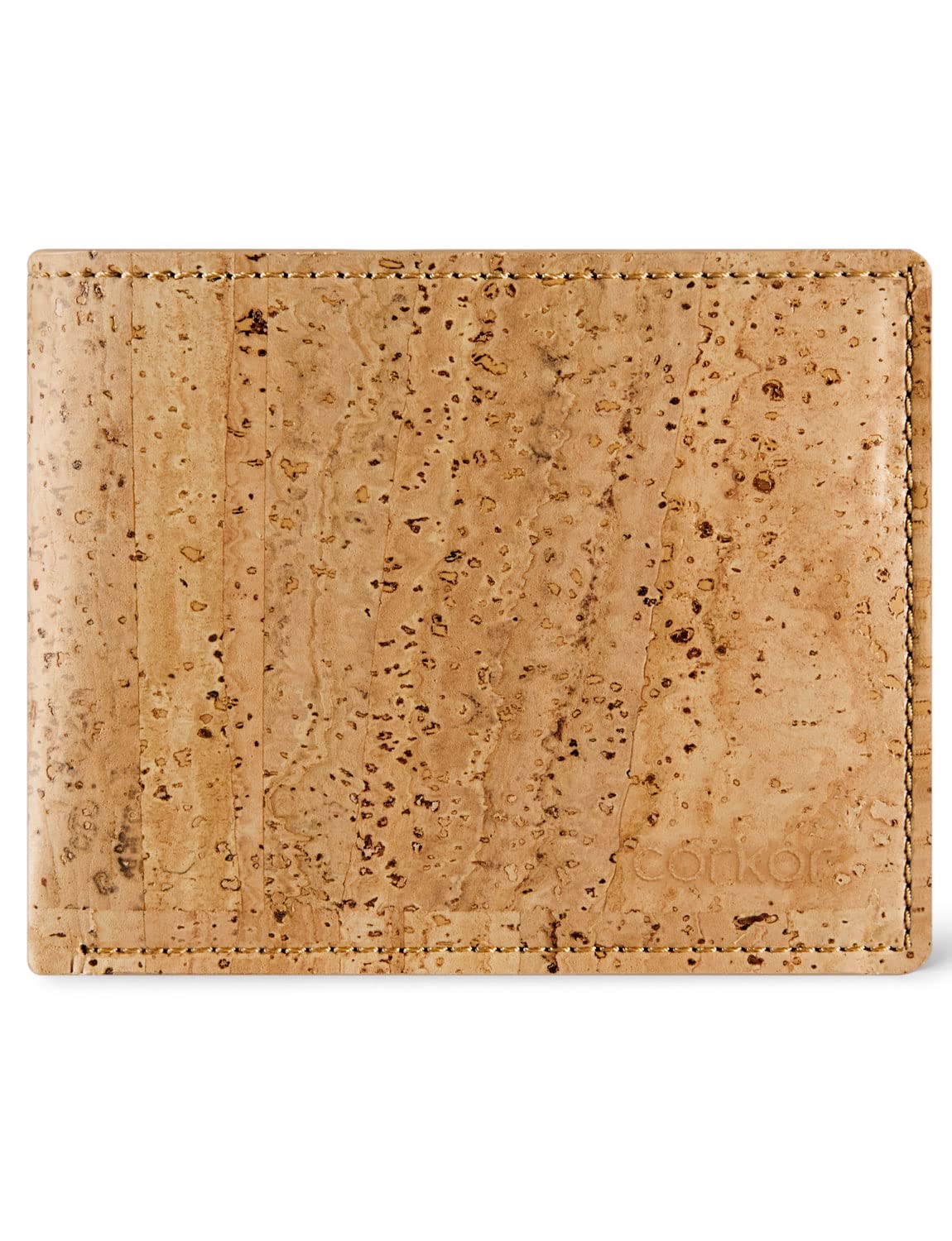 Corkor Cork Wallet for Men Bifold Slim Front Pocket Minimalist Vegan Leather Light Brown Color — image 1