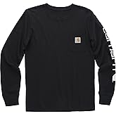 Carhartt Boys' Long-Sleeve Logo Sleeve Pocket T-Shirt