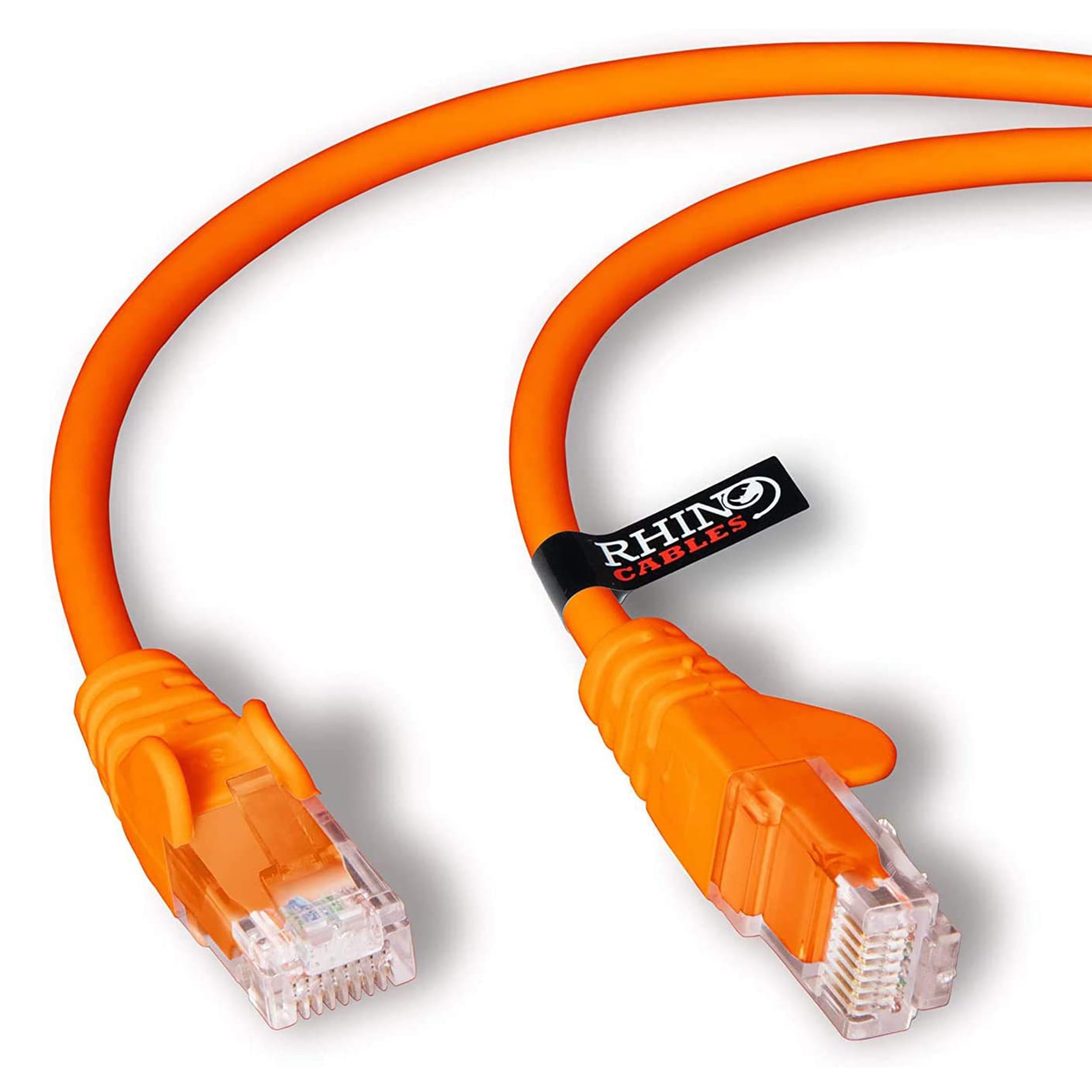 rhinocables CAT 6 High-Speed Gigabit Ethernet Cable - Patch Network Lead for LAN| Snagless UTP With LSZH Jacket | RJ45 Connector - Internet, Router, Modem, Smart TV, PC & More (10m, Orange, Pack of 1)