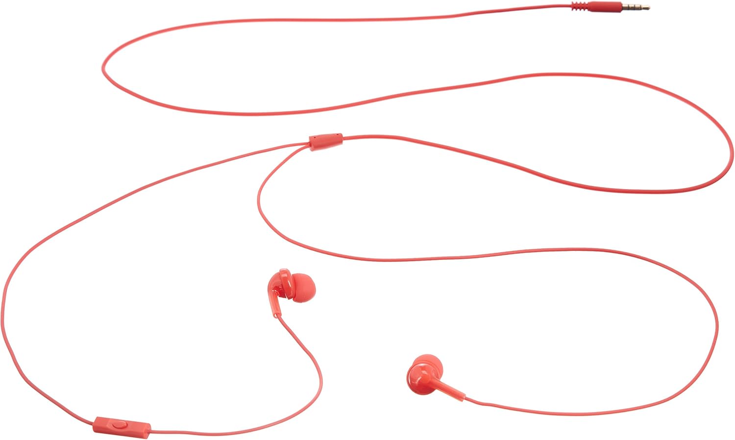 Basics In-Ear Wired Headphones Earbuds with Microphone, Red: Electronics