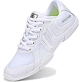 TUOTOM Girls White Cheer Shoes Youth Competition Cheerleading Dance Sneakers Breathable Athletic Training Tennis