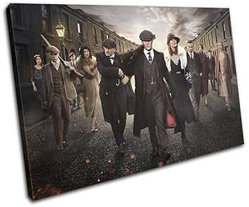 Bold Bloc Design - Peaky Blinders Television Show TV 135x90cm Single Leinwand Kunstdruck Box gerahmte Bild Wand hangen - Bere