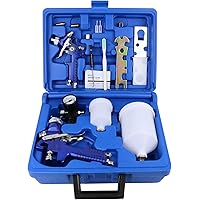 HVLP Air Gravity Spray Gun Set,2-Sprayer Paint Gun,1.0mm 125ml & 1.4mm 600ml Auto Gravity Feed Painting with Locking Air Pres