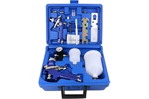 HVLP Air Gravity Spray Gun Set,2-Sprayer Paint Gun,1.0mm 125ml & 1.4mm 600ml Auto Gravity Feed Painting with Locking Air Pres