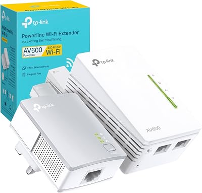 TP-Link TL-WPA4221 KIT AV600 Powerline WiFi Extender 300Mbps 2+1 Ethernet UK