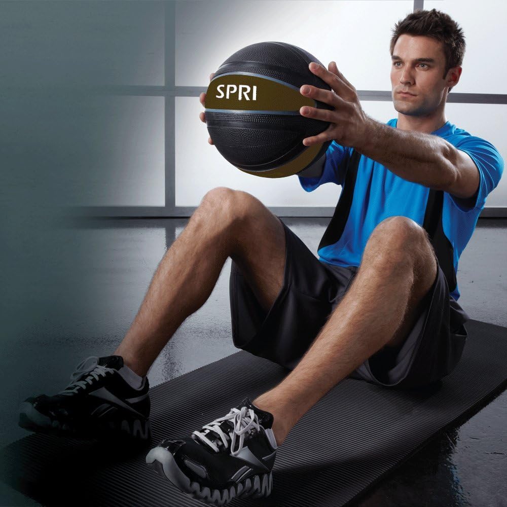 SPRI Xerball Medicine Ball Thick Walled Durable Construction with Textured Surface, Purple, 10-Pound : Weight Bars : Sports & Outdoors