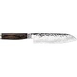 Shun Premier 7" Santoku Knife Hand-Sharpened, Handcrafted in Japan, Light, Agile and Easy to Maneuver, 7-Inch, Silver