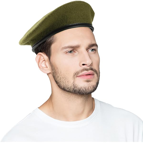 Gray Unlined Beret with Leather Sweatband and JROTC Flash (6 7/8