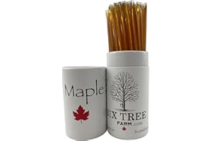 Six Tree Farm Maple Saplings, Pure State of Vermont Maple Syrup, Grade A Amber, Maple Sticks (50, Amber Rich)