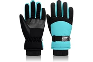 Geyoga Kids Waterproof Winter Snow Ski Gloves for Boy Girl Outdoor Warm Thickening Snowboard Gloves