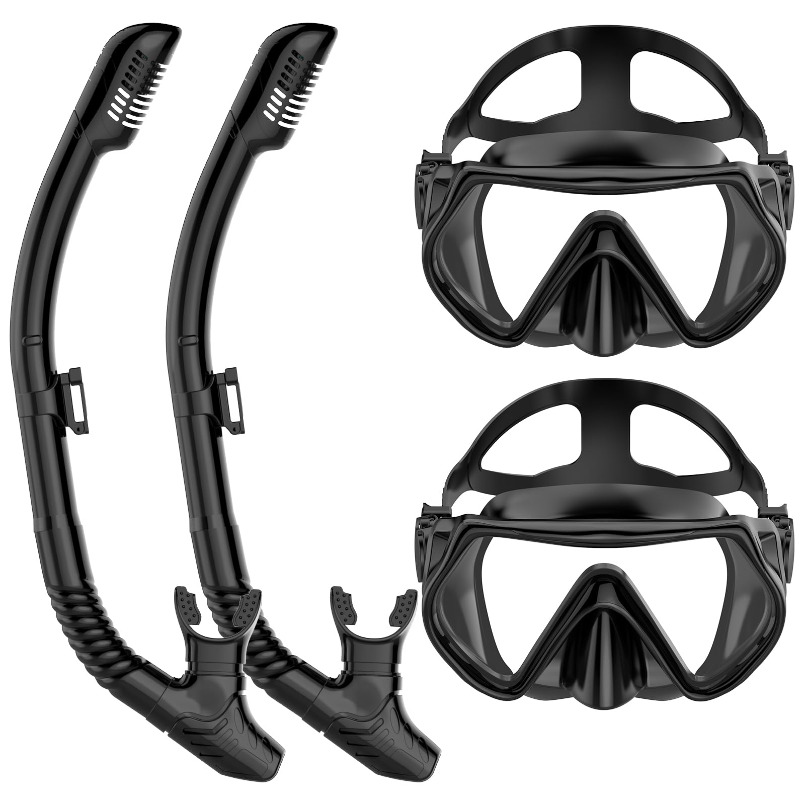 Snorkeling Gear for Adults, Dry-Top Snorkel Set Scuba Diving mask ...