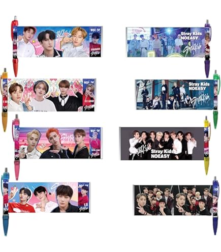 YiYiXiXi 12-Pack STRAY-KZOO Ballpoint Gel Pens - Colorful Character Designs With Black Ink