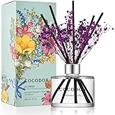 COCODOR Flower Reed Diffuser Set / 6.7oz / Cashmere Vanilla/Scent Diffuser with Sticks Home Fragrance Reed Diffuser for Bathroom Shelf Decor