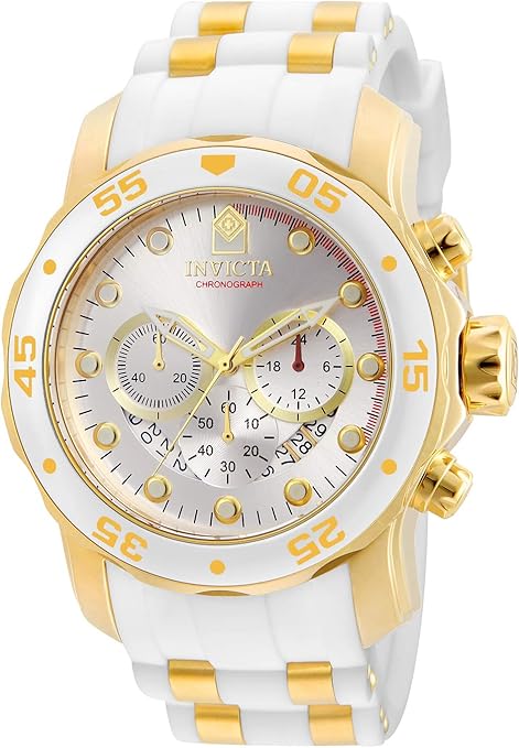 Invicta 20291 large 48mm gold tone watch with uni-directional bezel and chronograph subdials