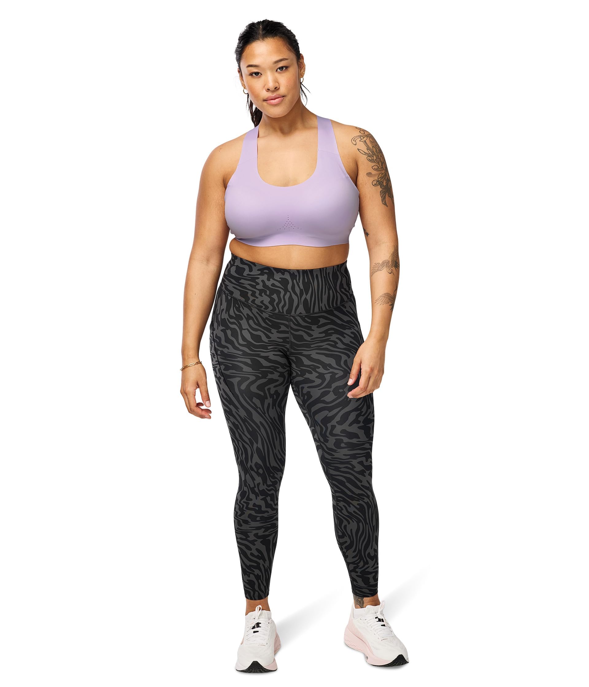 Brooks Sujetador deportivo Crossback 2.0 para mujer para correr, hacer ejercicio y hacer deporte - Pétalo de orquídea - 32AB