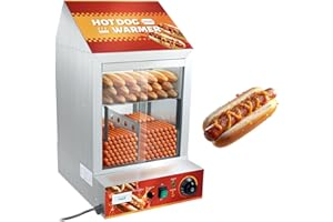 XXUNYNUIN Hot Dog Steamer 2-Tier Electric Hot Dog Steamer Machine with Bun Warmer 33 L/34 Qt with Visible Tempered Glass and Temperature Display