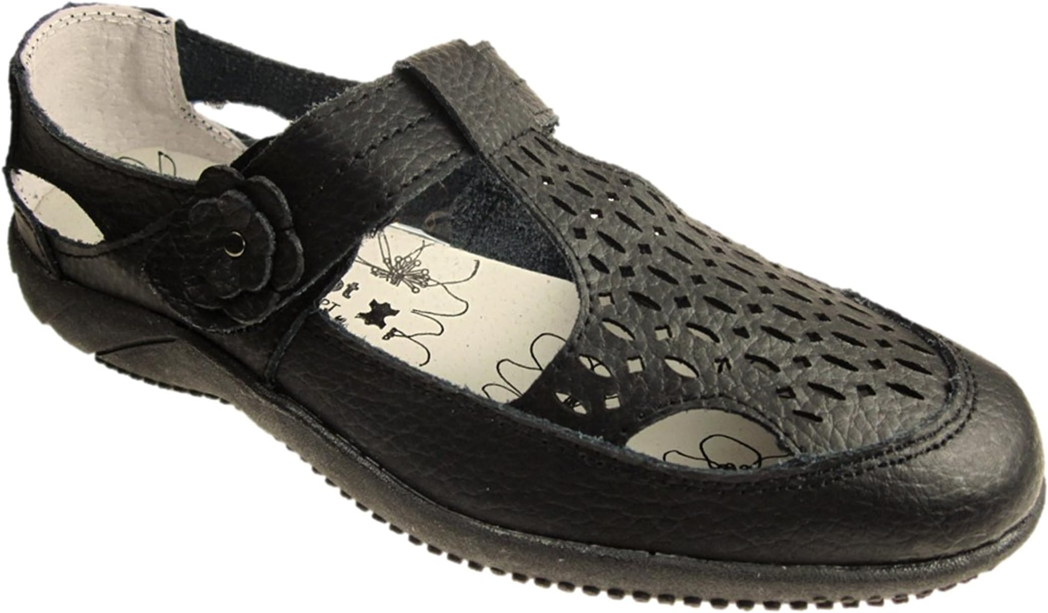DR LIGHTFOOT WOMENS FULL LEATHER CASUAL COMFORT MARY JANE LOAFERS FLAT SHOES SANDALS GIRLS LADIES SIZE UK 3 - 8