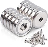 MIN CI 10pcs Neodymium Magnet 20mm Round Pot with Hole Steel Capsule 35lbs view 1