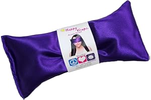 Lavender Eye Pillow - Hot Cold Weighted Eye Pillows for Relaxation, Sleep, Stress, Migraine Relief, Yoga - Aromatherapy Gifts for Women, Birthday, Teachers, Made in USA by Happy Wraps - Amethyst