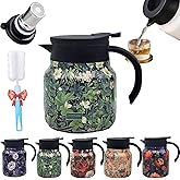 Doresty Tea Pot, Vintage Floral Pattern Tea, Doresty Teapot, Doresty Tea Infuser, Stainless Steel Thermal Carafe with Lid for