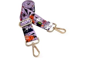 Dsigo Purse Strap, 1.5" Wide Gold Alloy Buckle Floral Printing Crossbody Shoulder Strap for Bag Handbag Crossbody Bags