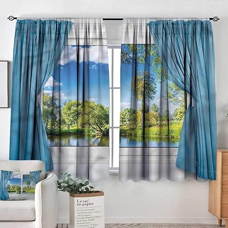 Amazon Com Country Curtains Drapes Rural Lake River View 42 X72