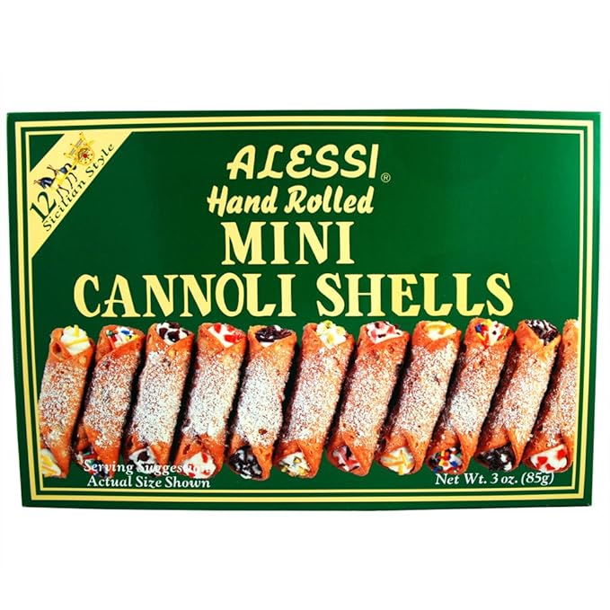 Alessi Miniature Sicilian Style Cannoli Shells 3oz (12 shells per pack) Grocery
