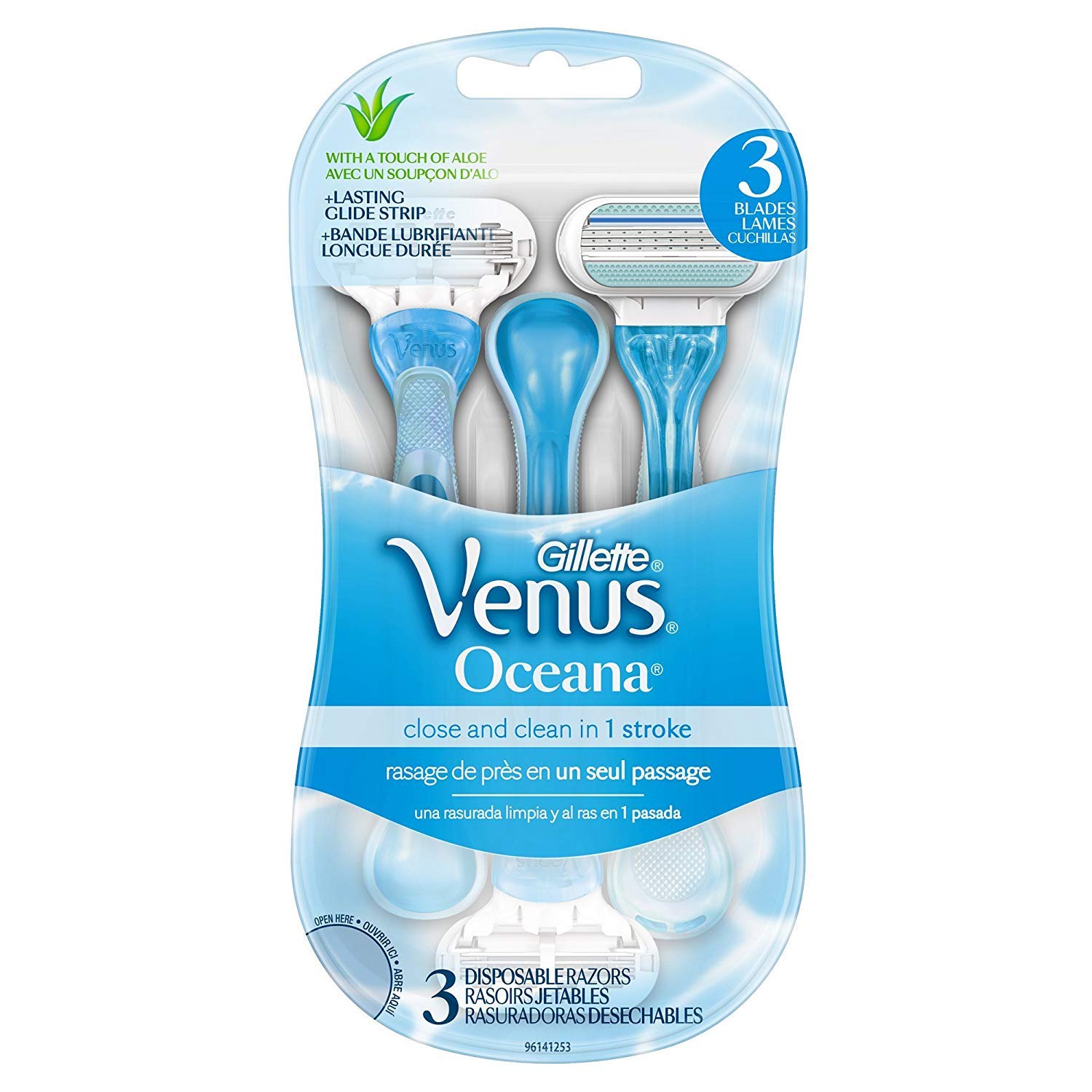 Gillette venus oceanblue disposable razor 3 count (047400313880)