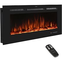 Amazon.com: Benrocks 60'' Electric Fireplace with Thermostat, Recessed Chimney  Free Electric Fireplace Heater with Remote Control, Adjustable Flame Color  u0026 Speed, Overheating Protection, Timer 750w / 1500w Black : Home u0026 Kitchen