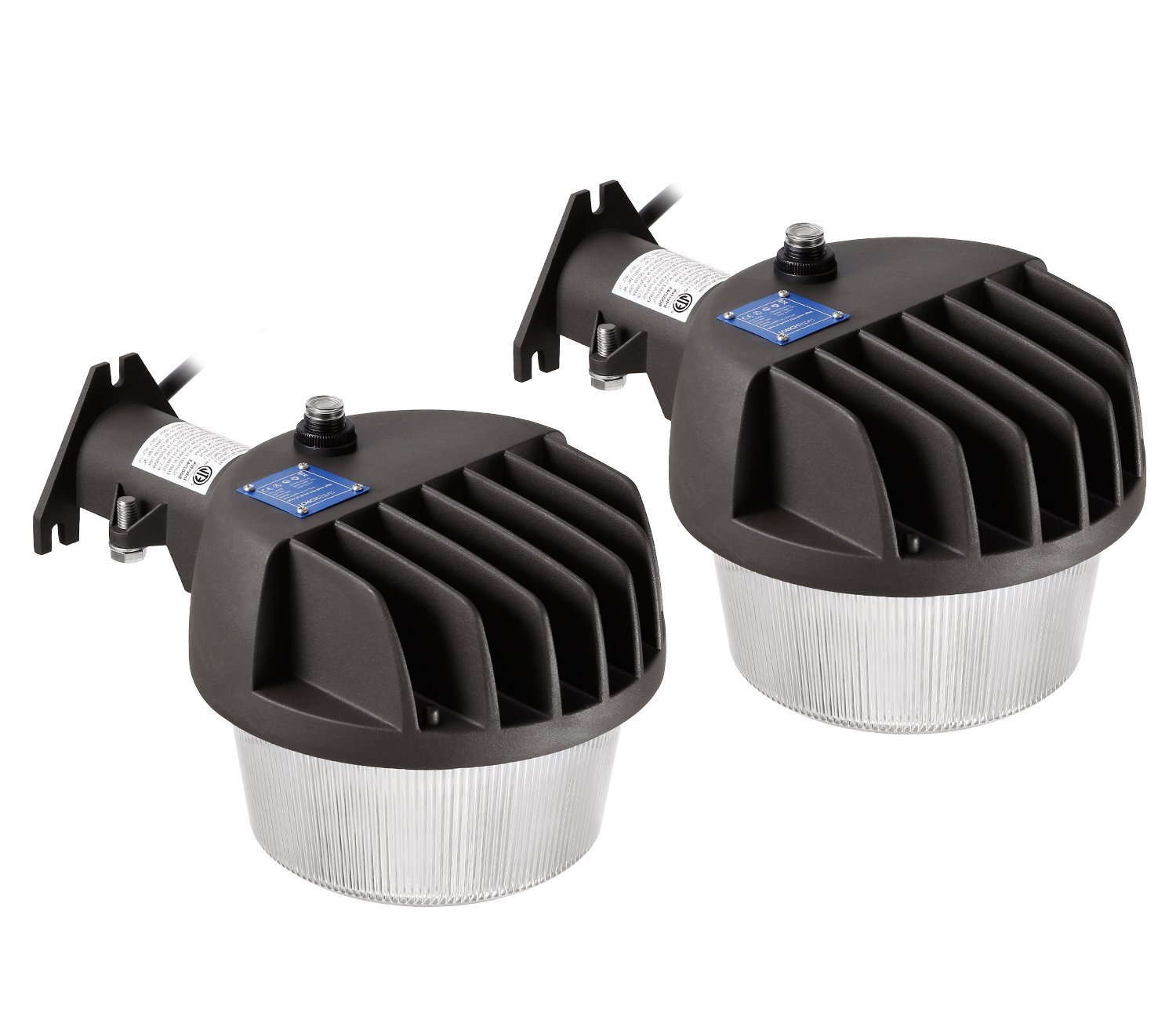 TORCHSTAR Dusk-to-Dawn LED Outdoor Barn Light (Photocell Included), 50W (400W Equiv.), 6000 lm Ultra-Bright Area Light, 5000K Daylight, DLC & ETL-Listed Yard Floodlight, 5-Year Warranty,Pack of 2