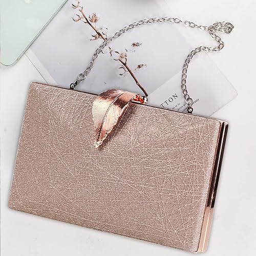 CORIOS Small Clutch Purses for Women Evening Bag with Leaf-style Flip Lock  Bridal Wedding Handbag Sparkly Glit