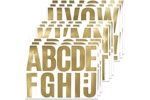 BINLINHONGO 99 Large Alphabet Stickers, 9 Sheets 4 Inch Self-Adhesive Vinyl Letters Sticker Decals for Mailboxes, Doors, Cars, Bulletin Boards, Suitable for Indoor and Outdoor - Gold