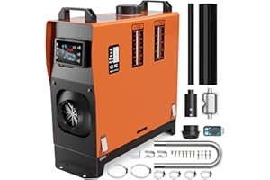 BREARO Diesel Heater, All in One 8KW 12V Diesel Air Heater with 5L/1.3Gal Fuel Tank, Portable Diesel Heater with Remote Control and LCD, Low Noise Parking Heater for Vehicle Truck RV Camper Van Boat Tent