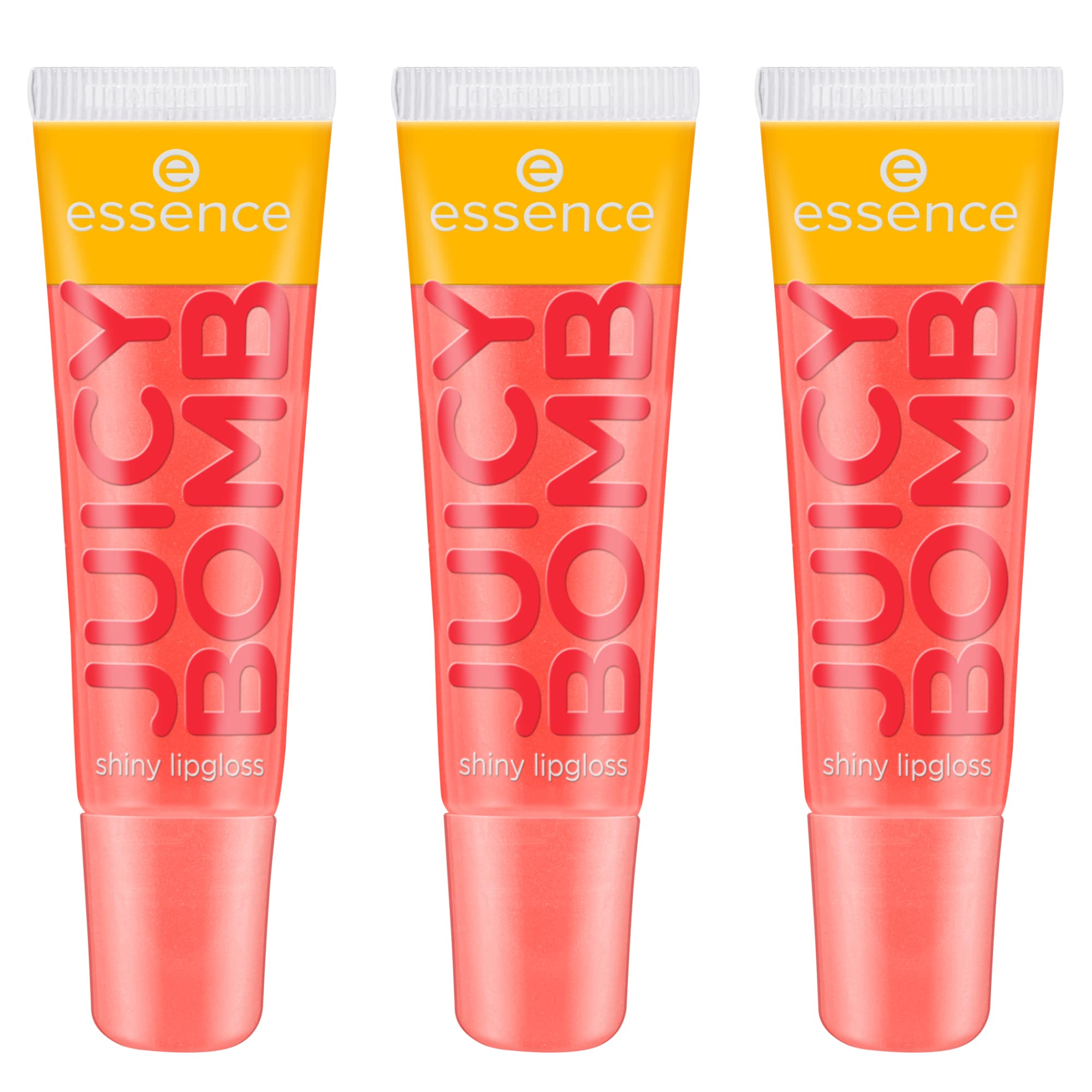 essence Juicy Bomb Shiny Lip Gloss No. 103, Orange, Shiny, Radiant Fresh, Shimmering, Vegan, Alcohol-Free, Paraben-Free, No Microplastic Particles, Pack of 3 (3 x 10 ml)