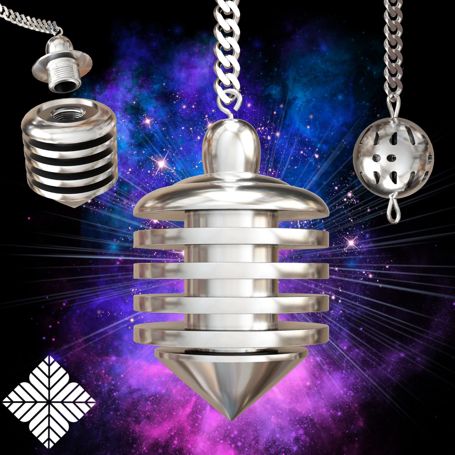 Majestic's Ultra Senior Egyptian Dowsing Divinatory Pendulum in Silver Metal, 33g - Water Drop Witness Pendulum