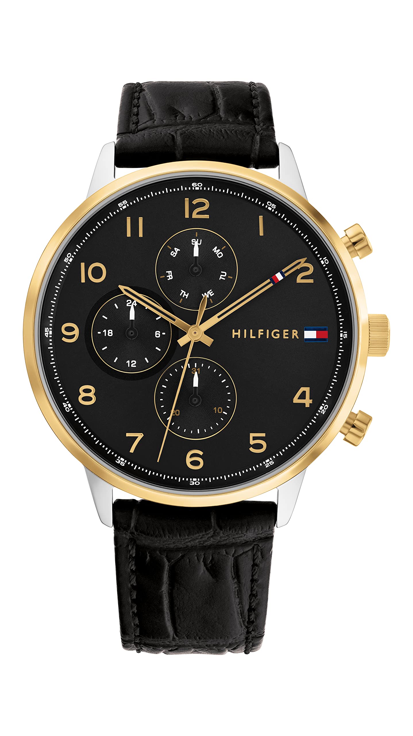 Tommy Hilfiger Analogue Multifunction Quartz Watch for Men with Black Leather Strap - 1791986