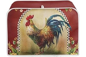 Upetstory Chicken Rooster Toaster Cover 2 Slice Bread Maker Covers Case Rectangular Appliance Cover Protector for Kitchen Home Indoor Office