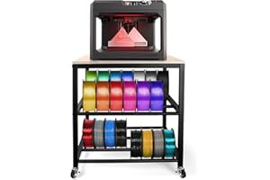 SCLWSS 3D Printer Desk Table with Storage, Rolling Wheels – Sturdy, Spacious Design for 3D Printers, Easy to Move for Home & Office Use