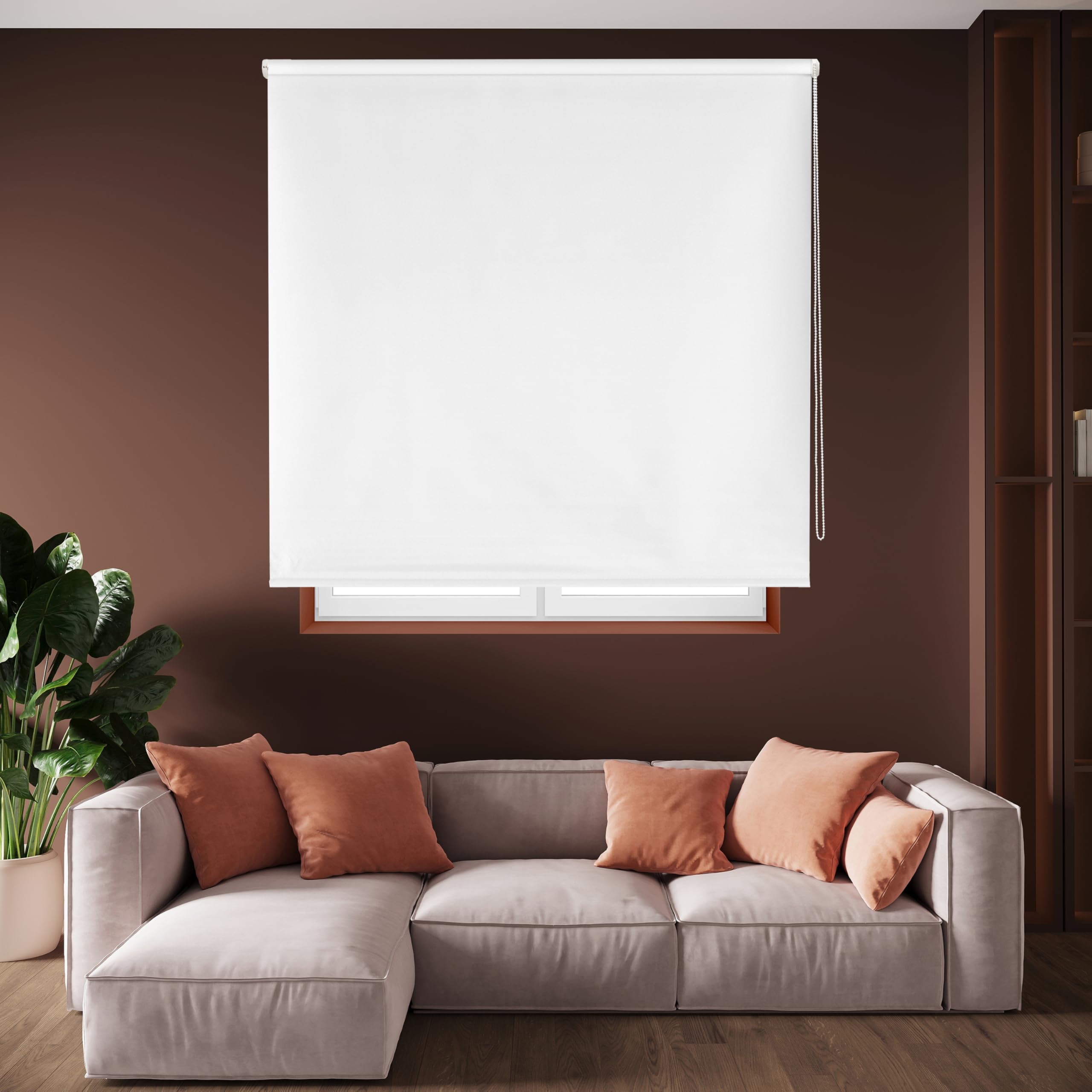 Blindecor Draco - 100 Percent Opaque Roller Blind, 140x230 cm, Off-White
